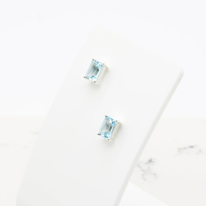 Blue Topaz Stud Earrings