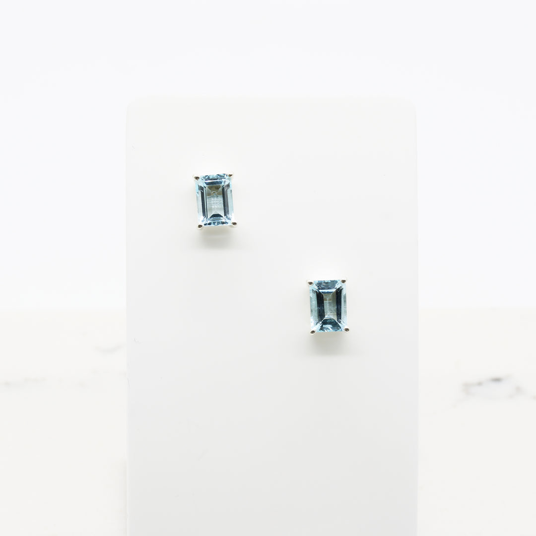 Blue Topaz Stud Earrings