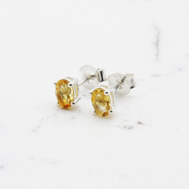 Citrine Stud Earrings