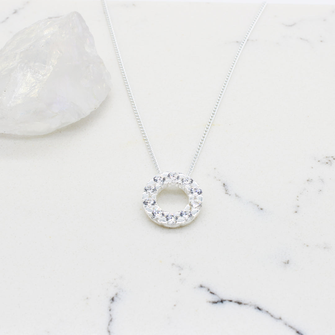 Cubic Zirconia Circle Necklace