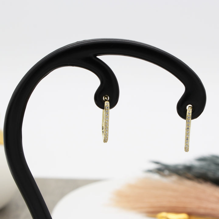 CZ Rectangular Hoop Earrings
