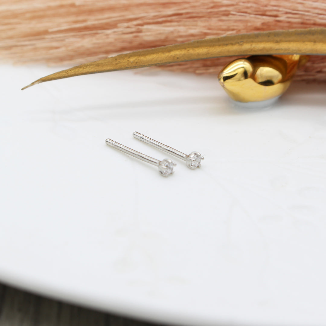2mm Stone Set Stud Earrings – Jantar Jewellery