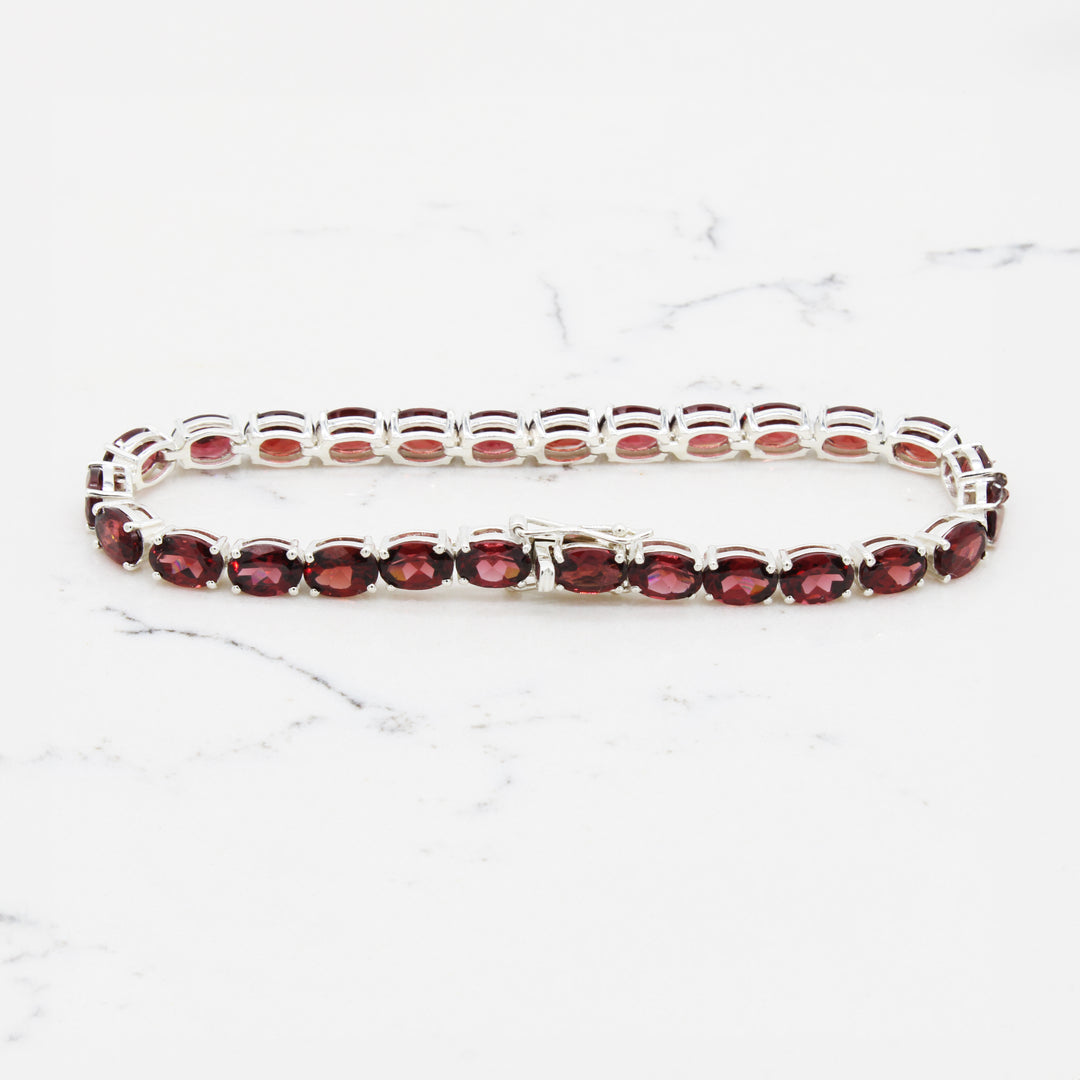 Garnet Tennis Bracelet