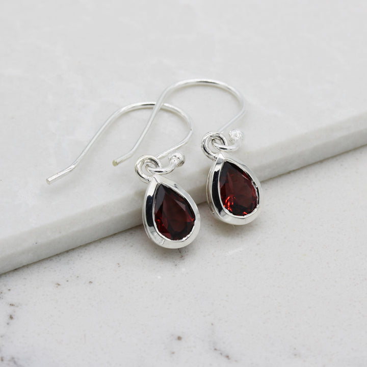 Garnet Drop Earrings