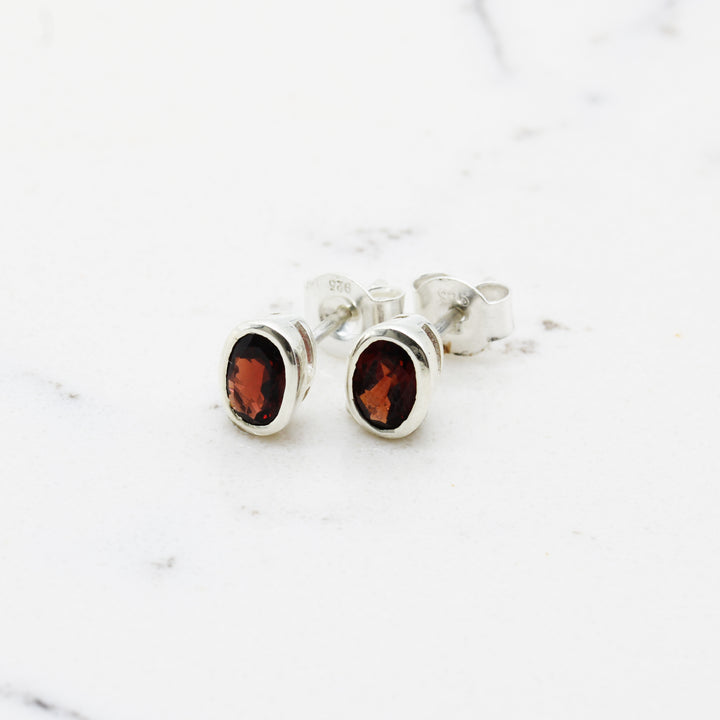 Garnet Stud Earrings