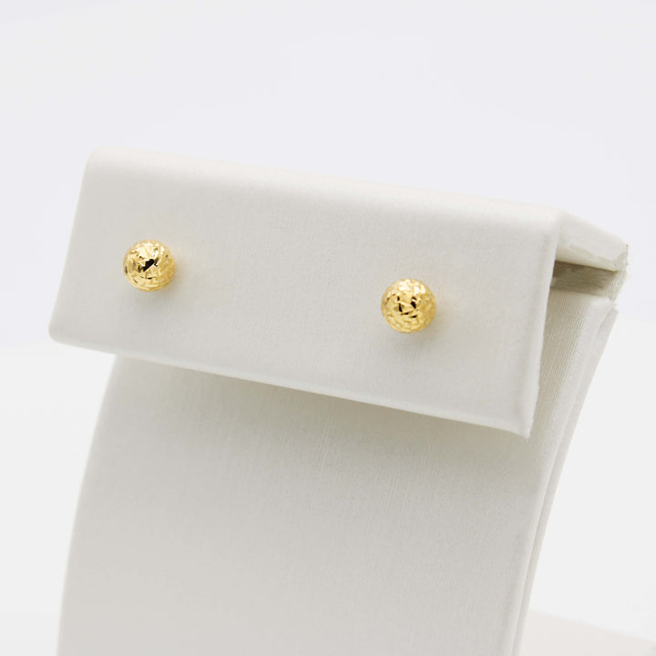 9ct Gold Textured Ball Stud Earrings