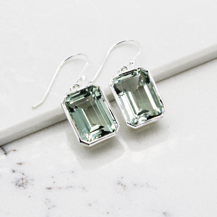 Green Amethyst Drop Earrings