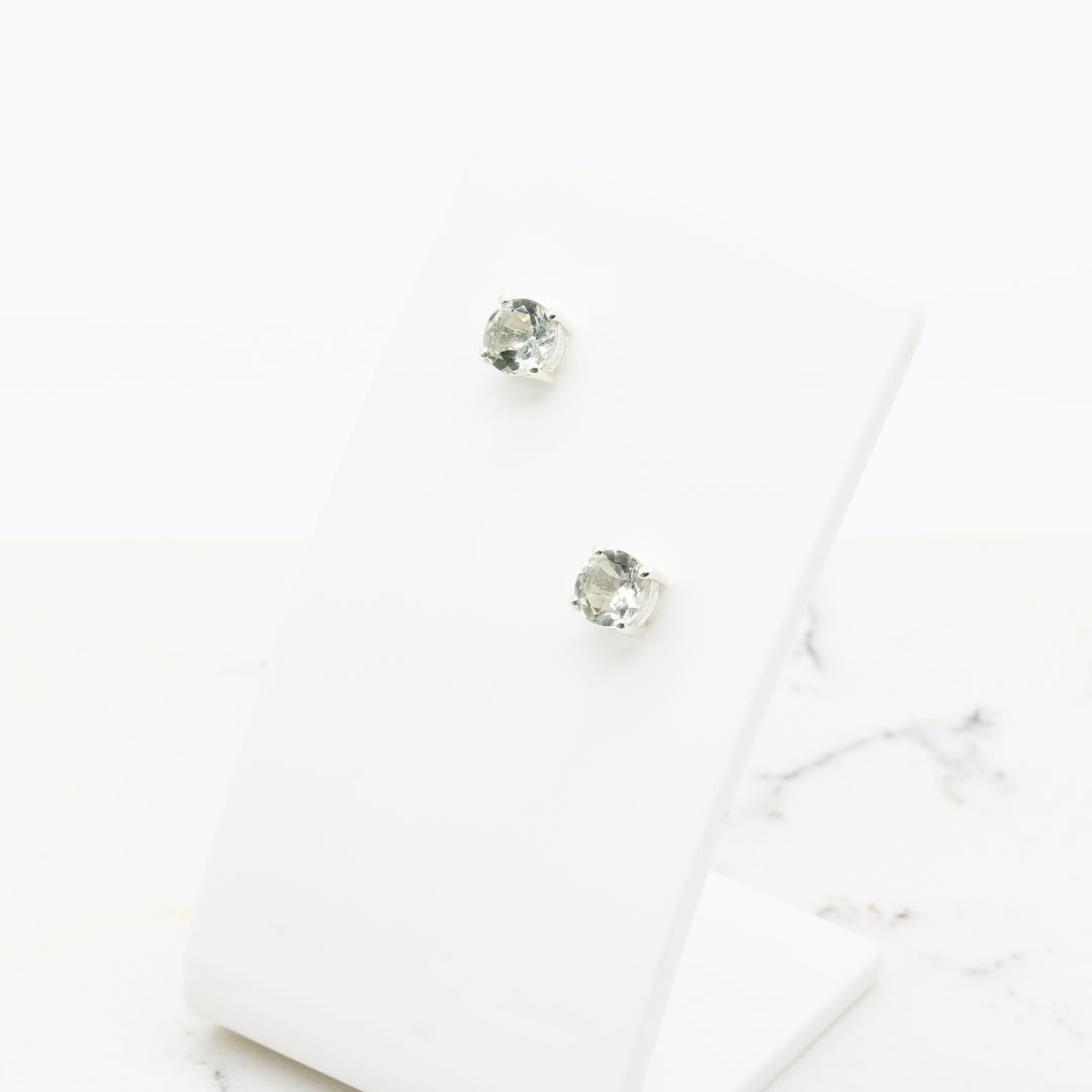 Green Amethyst Stud Earrings