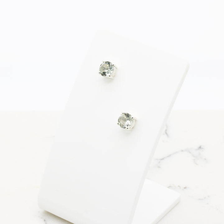 Green Amethyst Stud Earrings