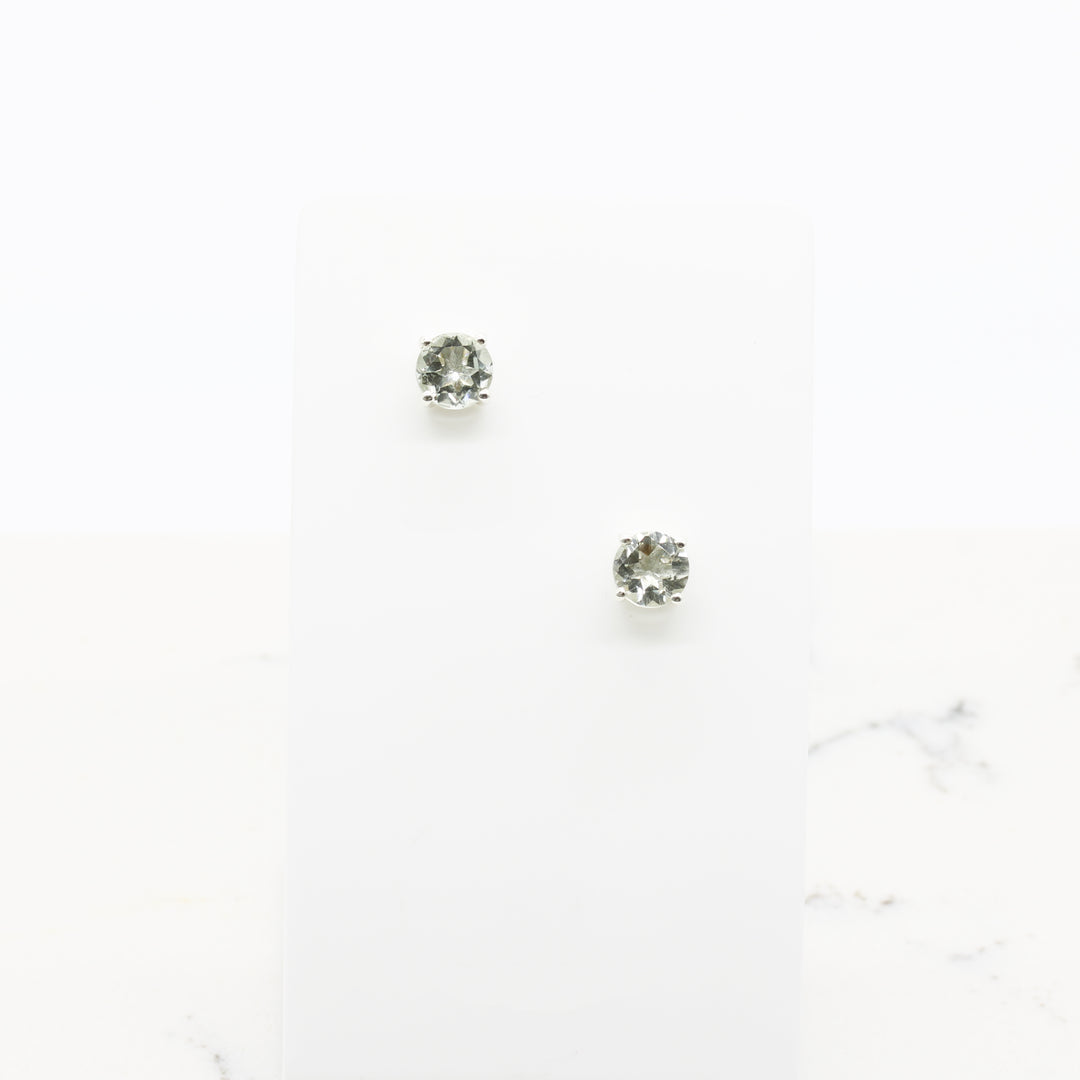 Green Amethyst Stud Earrings