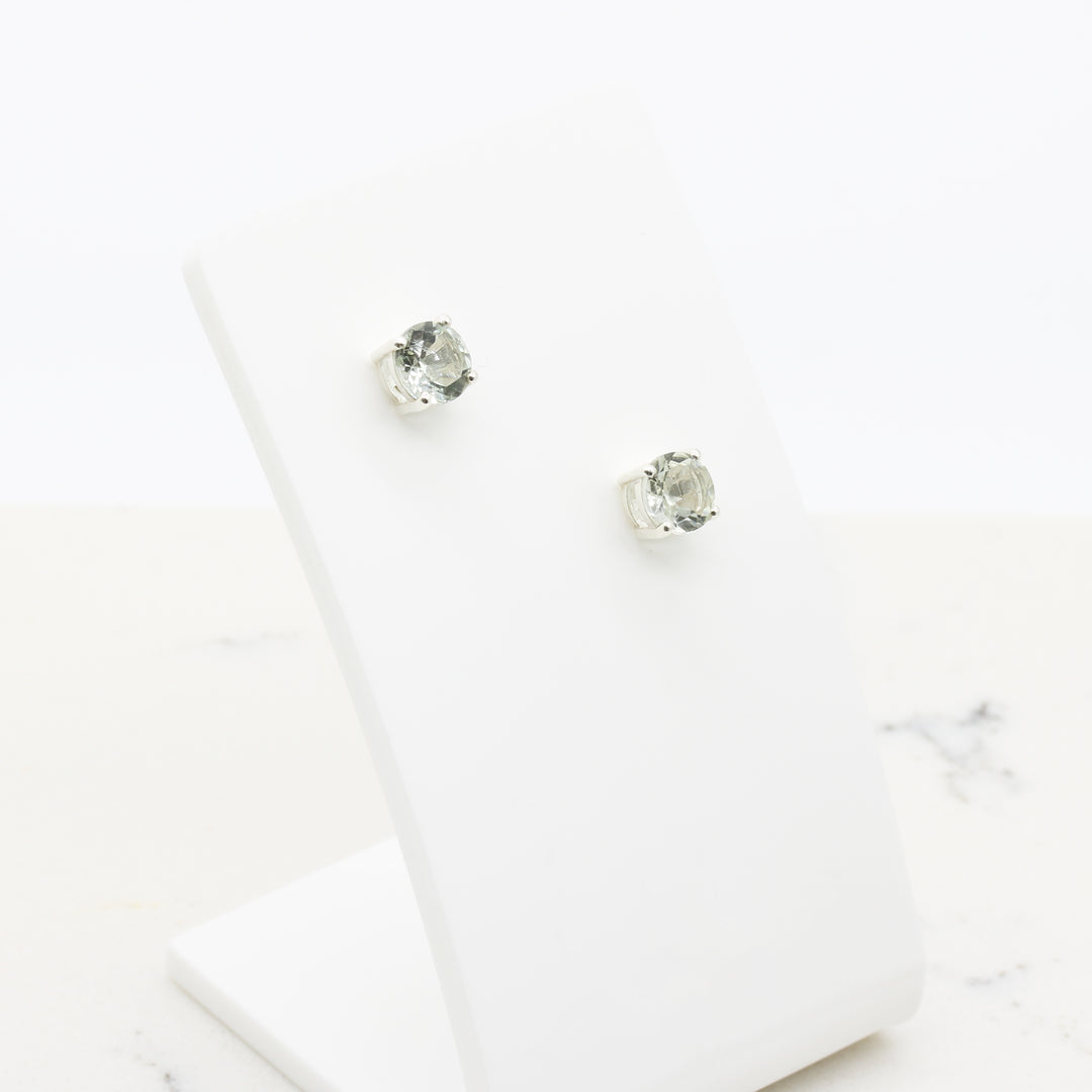 Green Amethyst Stud Earrings