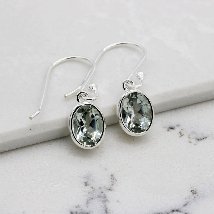 Green Amethyst Drop Earrings