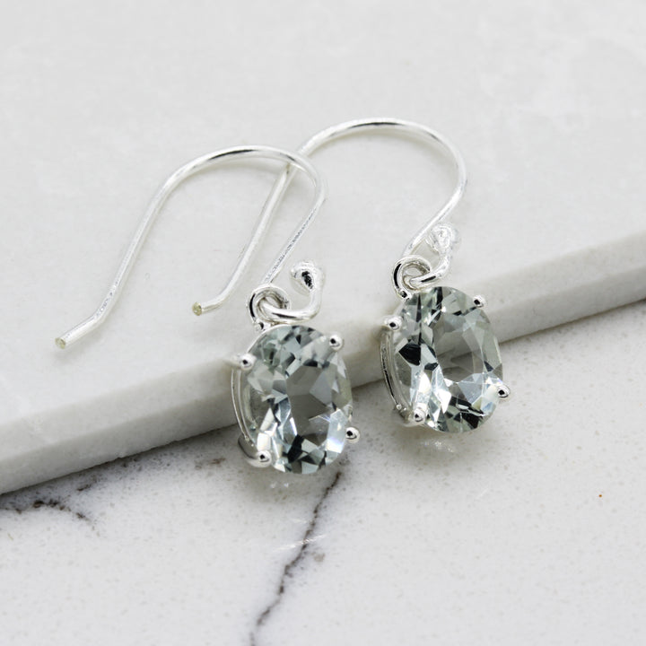 Green Amethyst Drop Earrings