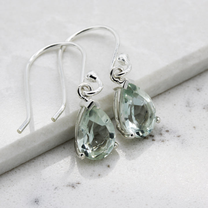 Green Amethyst Drop Earrings