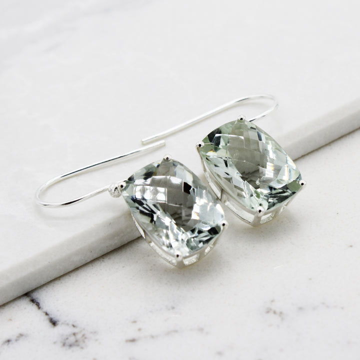 Green Amethyst Drop Earrings