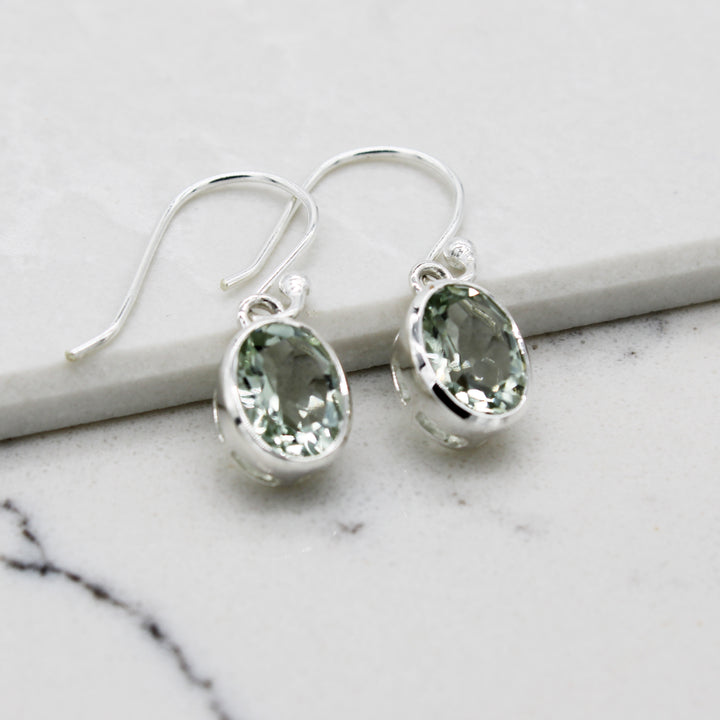 Green Amethyst Drop Earrings