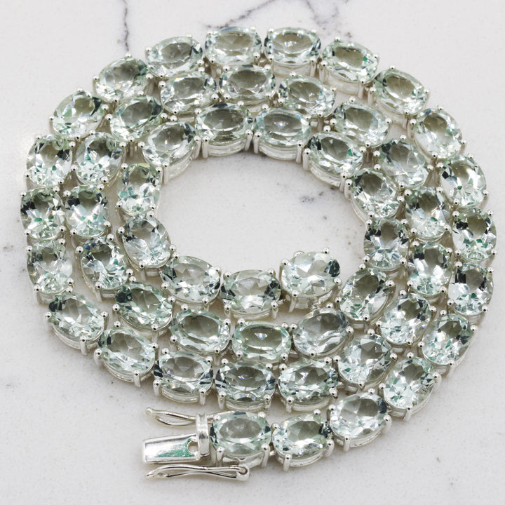 Green Amethyst Tennis Neklace