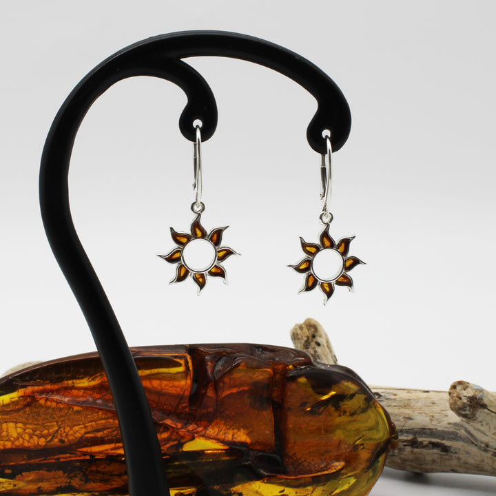 Cognac Amber Sun Earrings