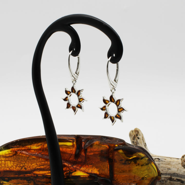 Cognac Amber Sun Earrings