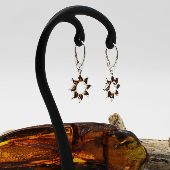 Cognac Amber Sun Earrings