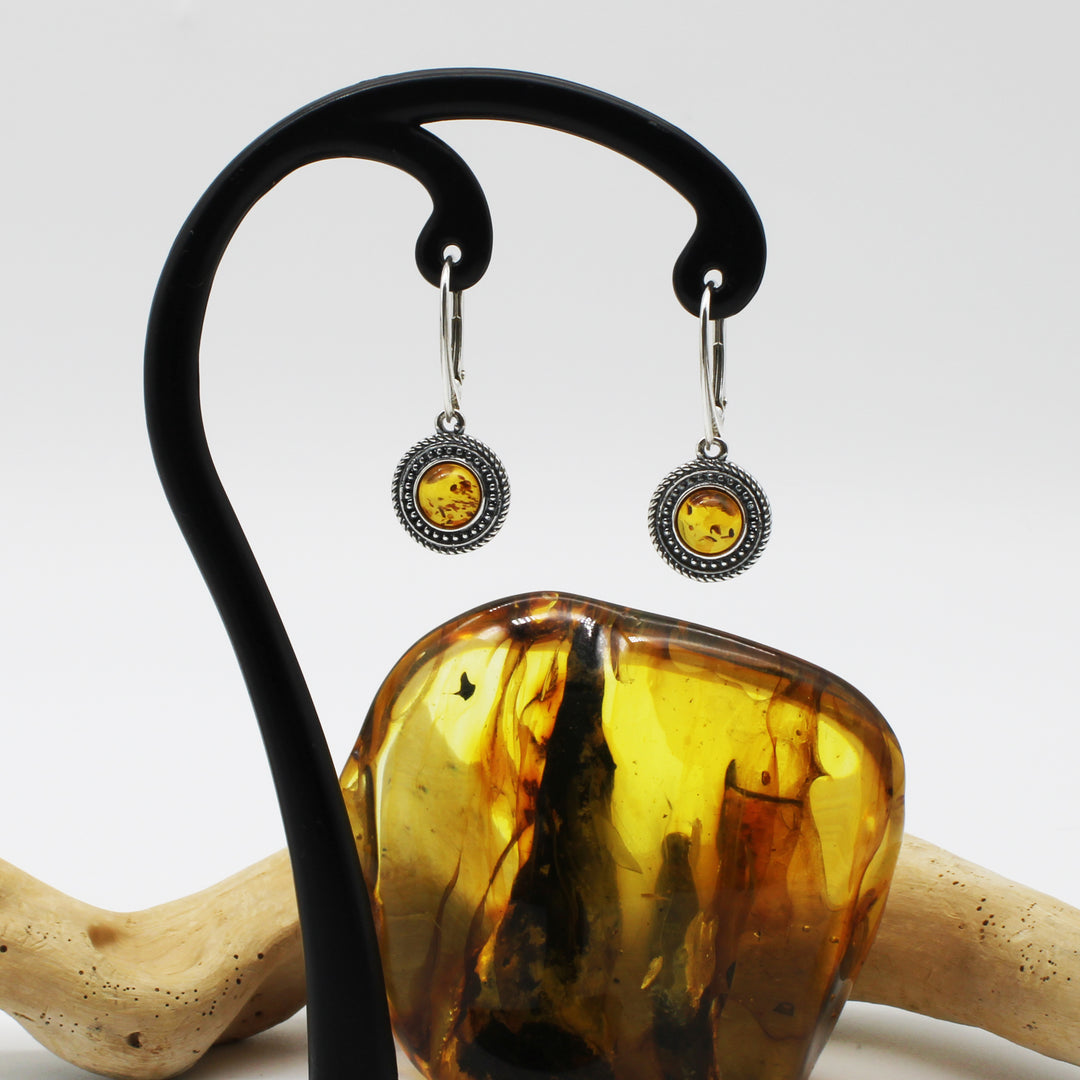 Cognac Amber Earrings