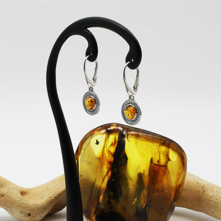 Cognac Amber Earrings