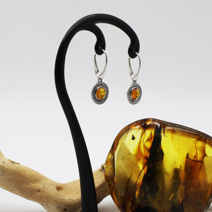 Cognac Amber Earrings