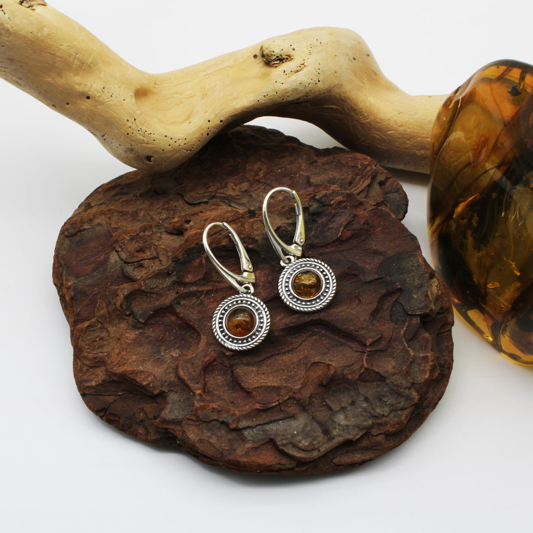 Cognac Amber Earrings