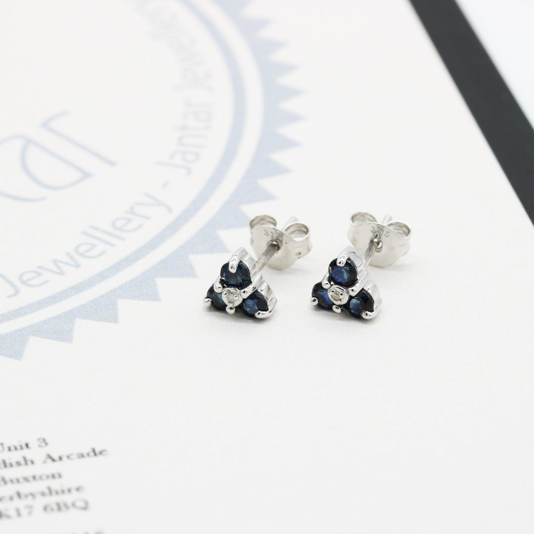 Sapphire and Diamond Studs