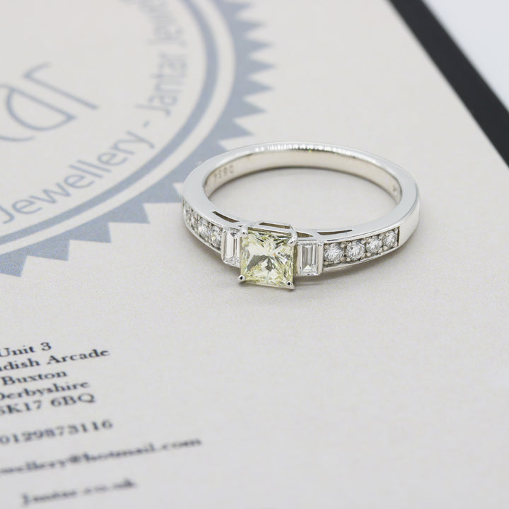 Champagne Princess Cut Diamond Ring