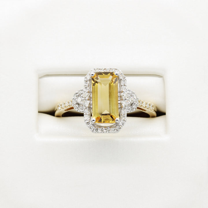 Citrine and Diamond Ring