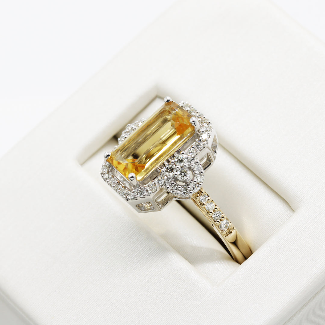 Citrine and Diamond Ring