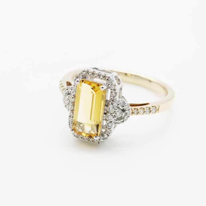 Citrine and Diamond Ring