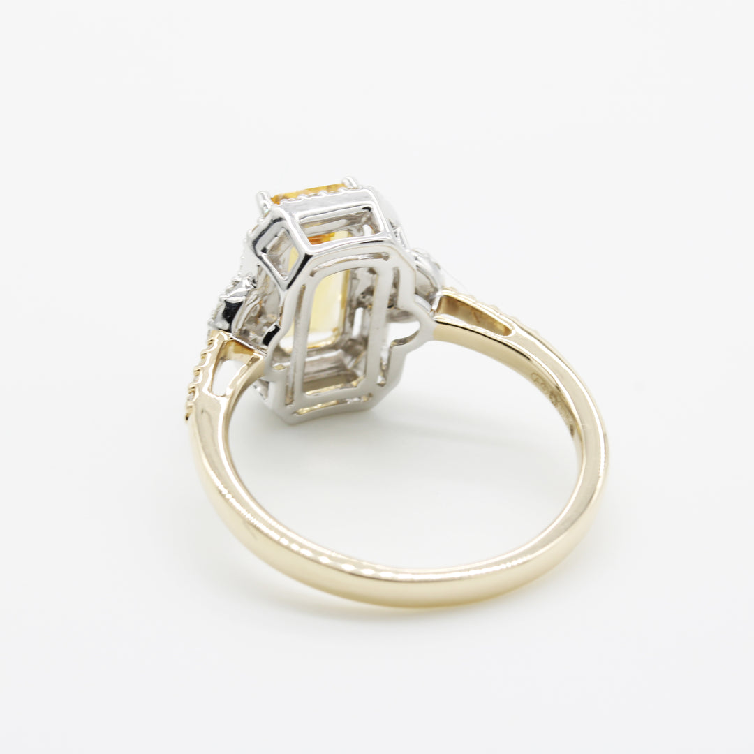 Citrine and Diamond Ring