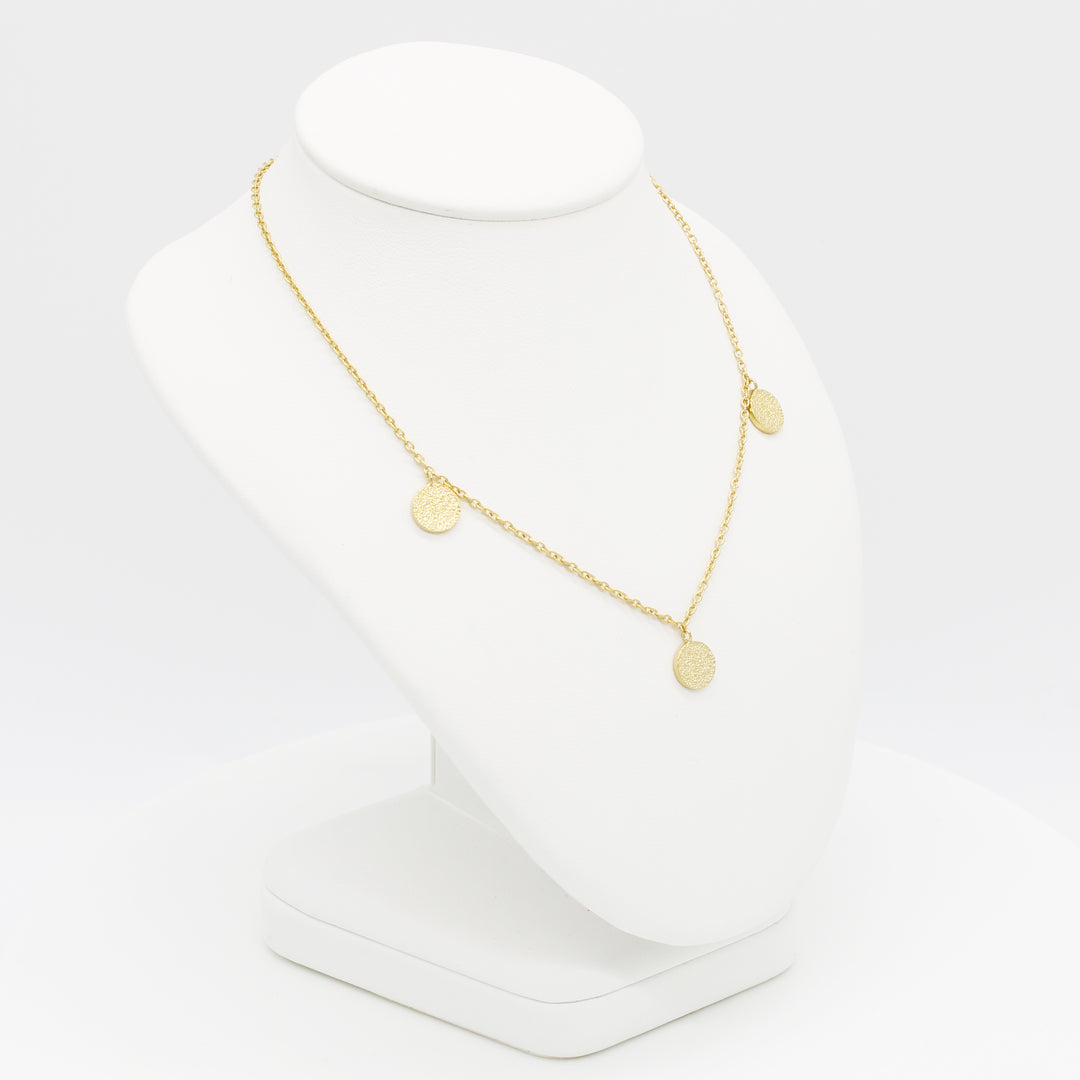 Gold Vermeil Three Disc Necklace