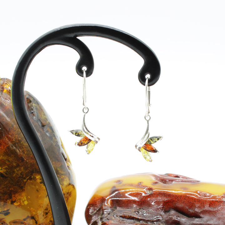 Mixed Amber Drop Earrings