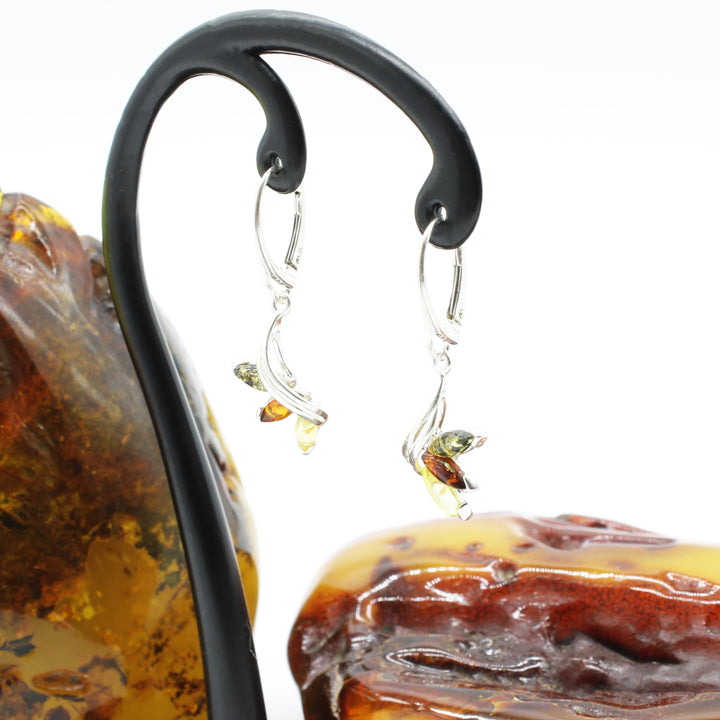 Mixed Amber Drop Earrings