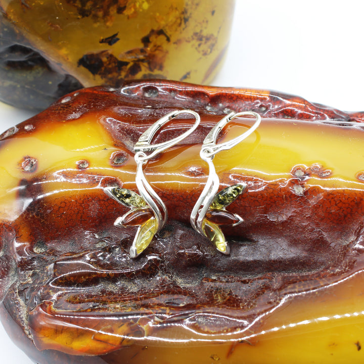 Mixed Amber Drop Earrings