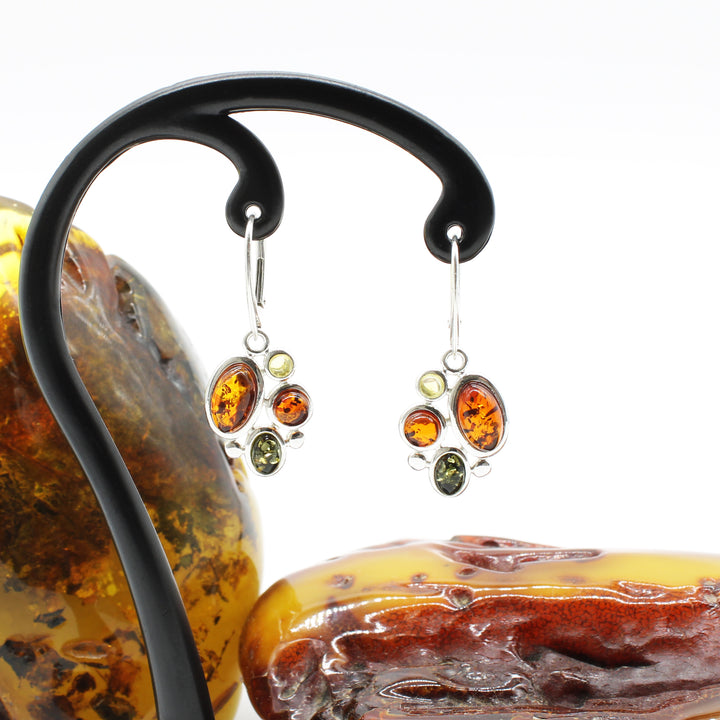 Mixed Amber Drop Earrings