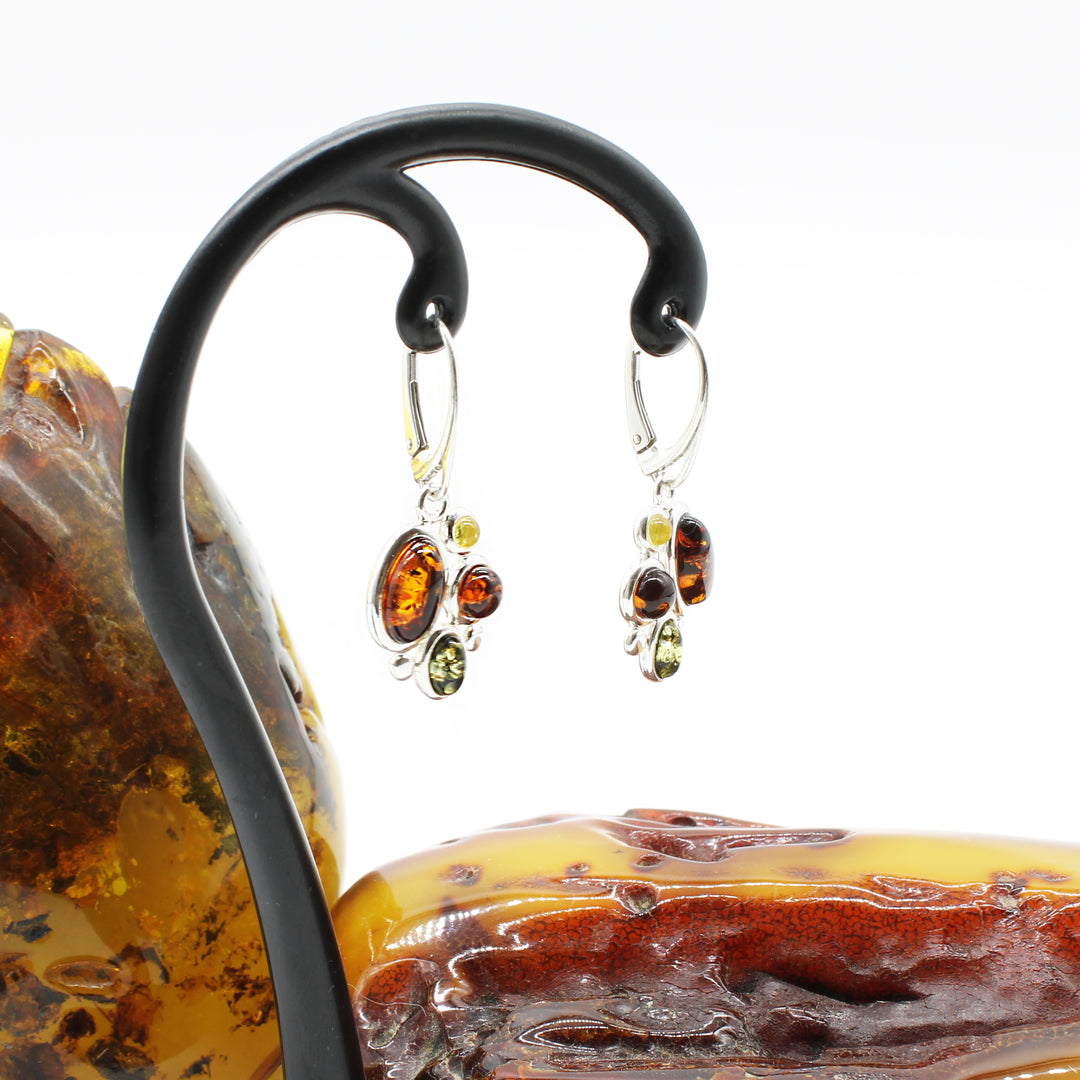 Mixed Amber Drop Earrings
