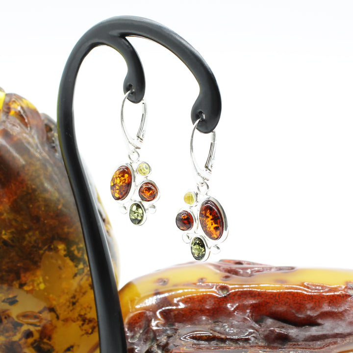 Mixed Amber Drop Earrings