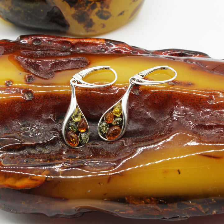 Mixed Amber Drop Earrings