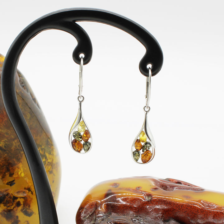 Mixed Amber Drop Earrings