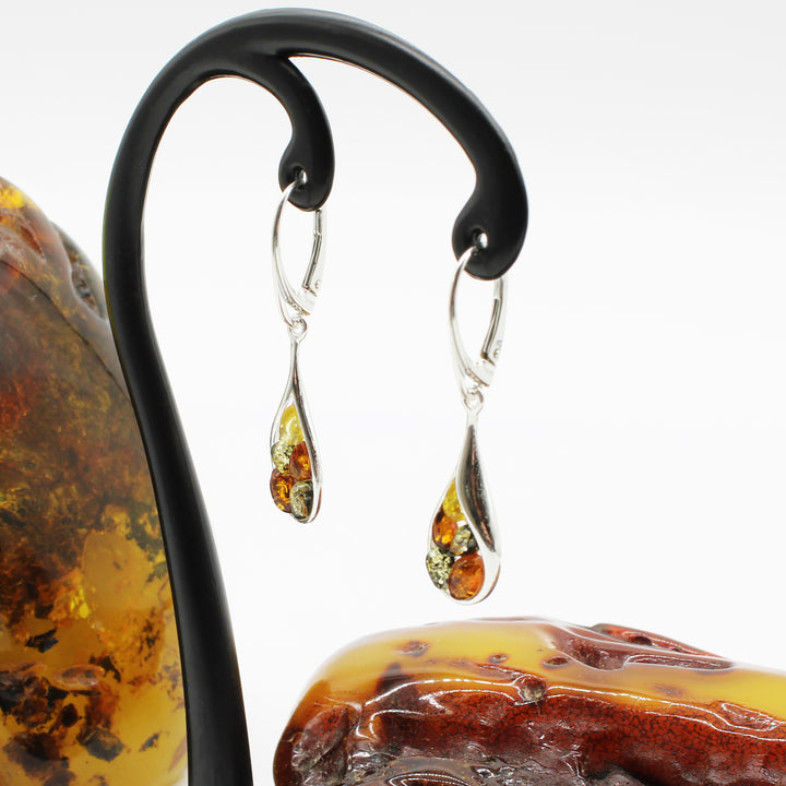 Mixed Amber Drop Earrings
