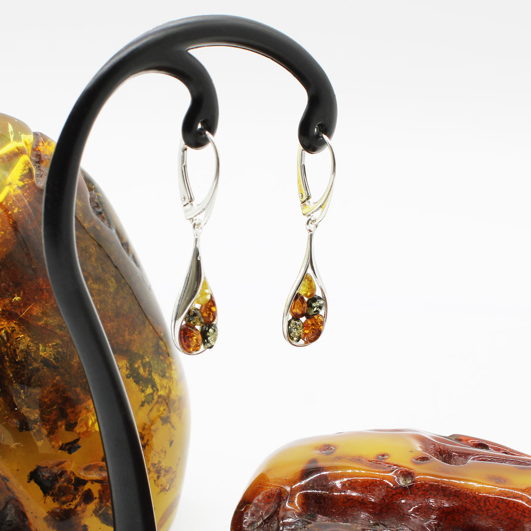 Mixed Amber Drop Earrings