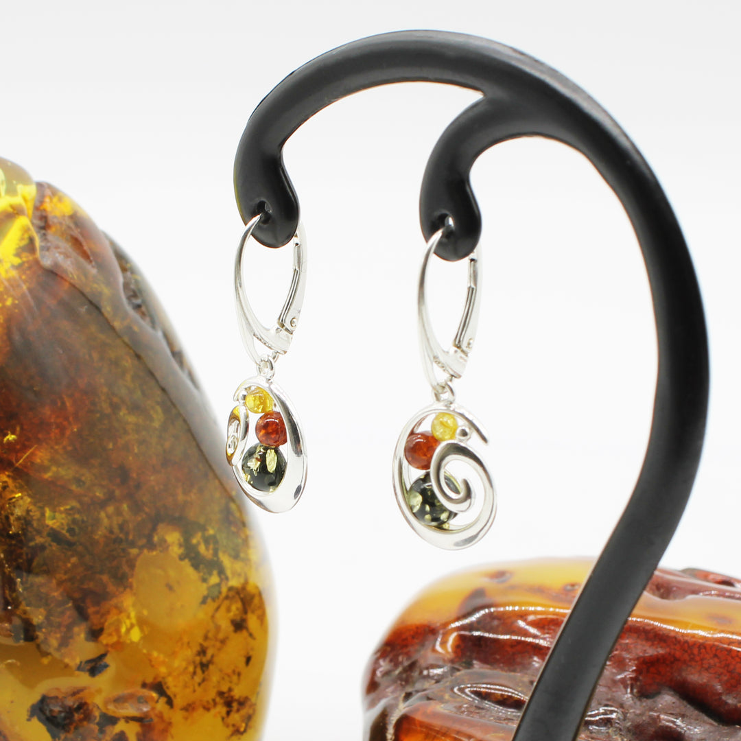 Mixed Amber Drop Earrings