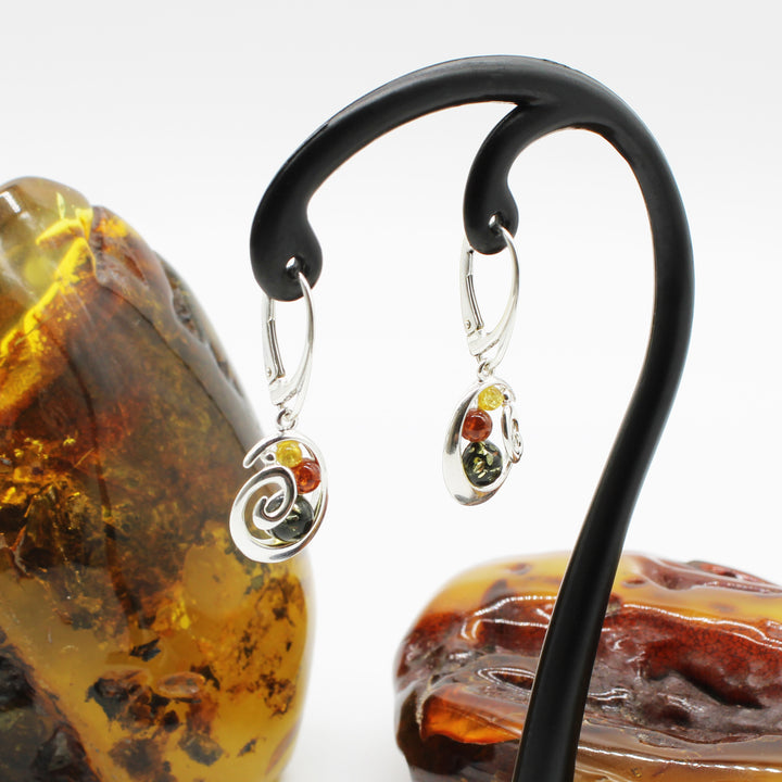 Mixed Amber Drop Earrings