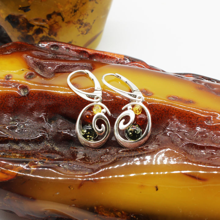 Mixed Amber Drop Earrings