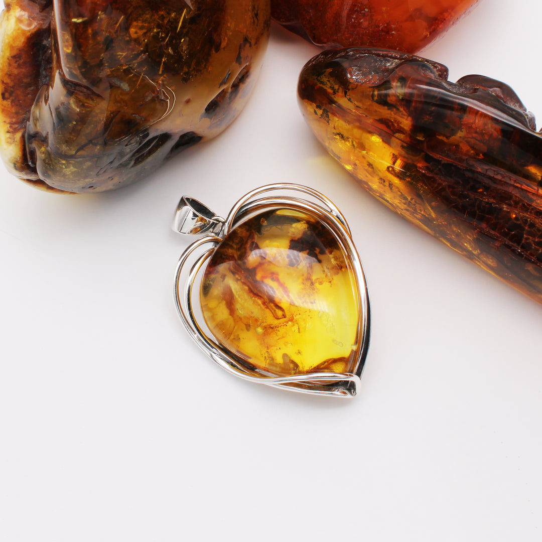 Baltic Amber Heart Pendant