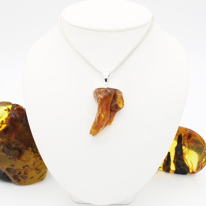 Raw Cognac Amber Pendant